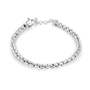 Sterling Silver 8.5" Rounded Cube Link Bracelet