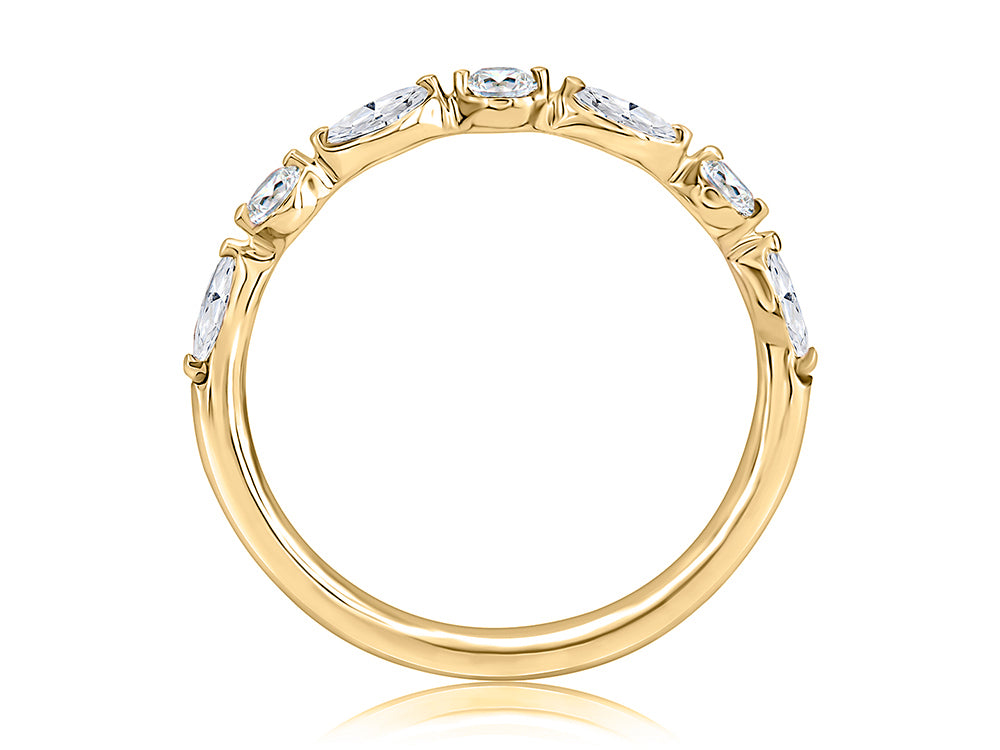 A.Jaffe Alternating Marquise & Round 0.43cttw Diamond Anniversary Band in 14Kt Yellow Gold
