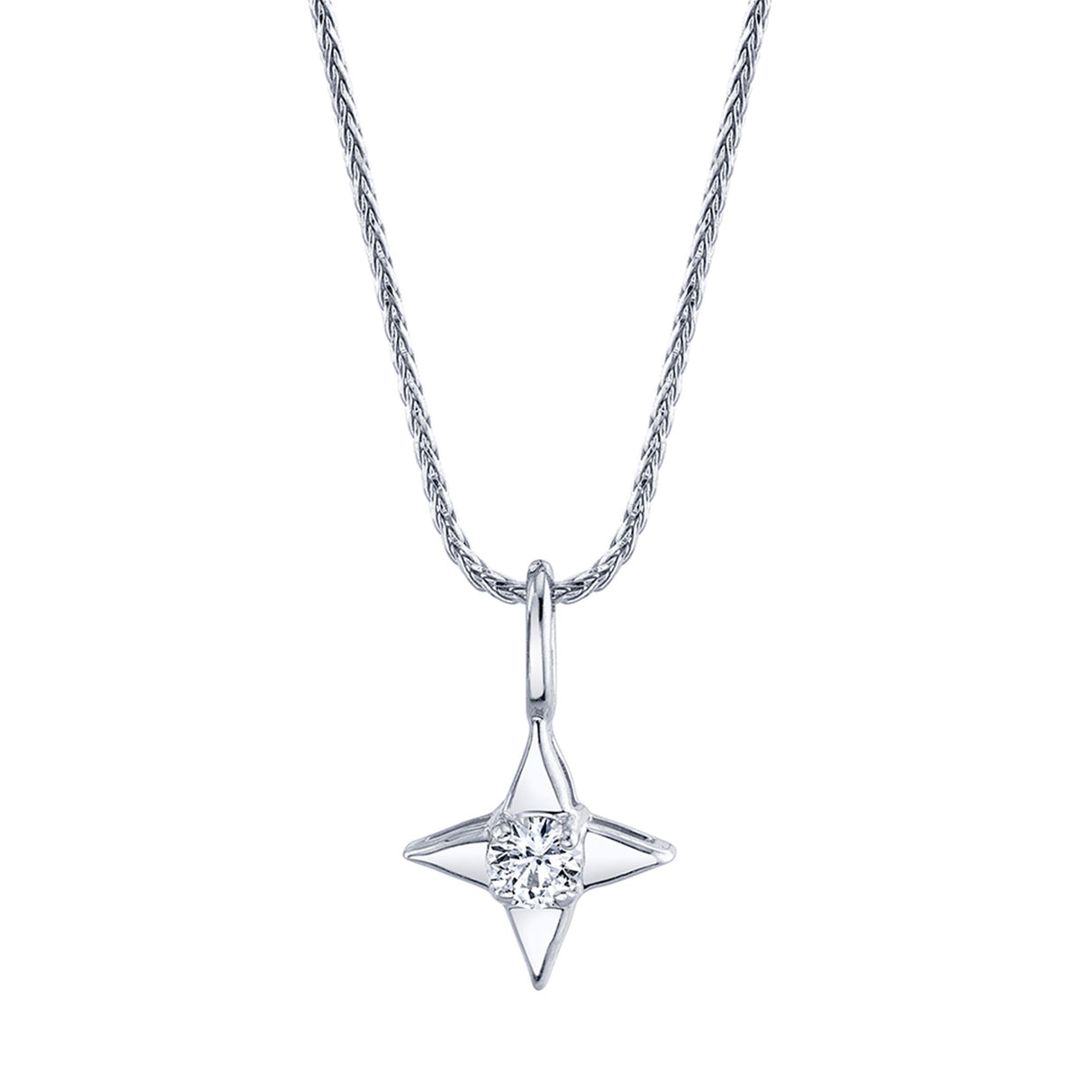Star Of Hope Pendant With .10ct Single Round Natural Diamond