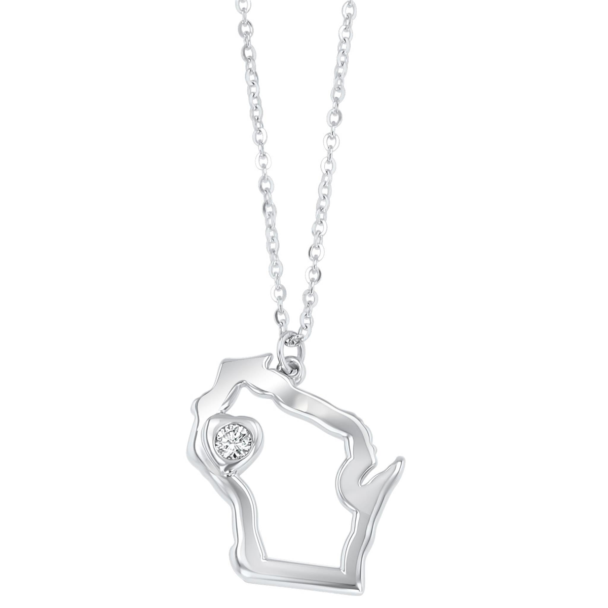 Sterling Silver Heart Of Wisconsin Pendant