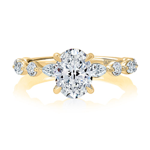 A. Jaffe Oval Diamond Vanessa Engagement Ring in 14K Yellow Gold