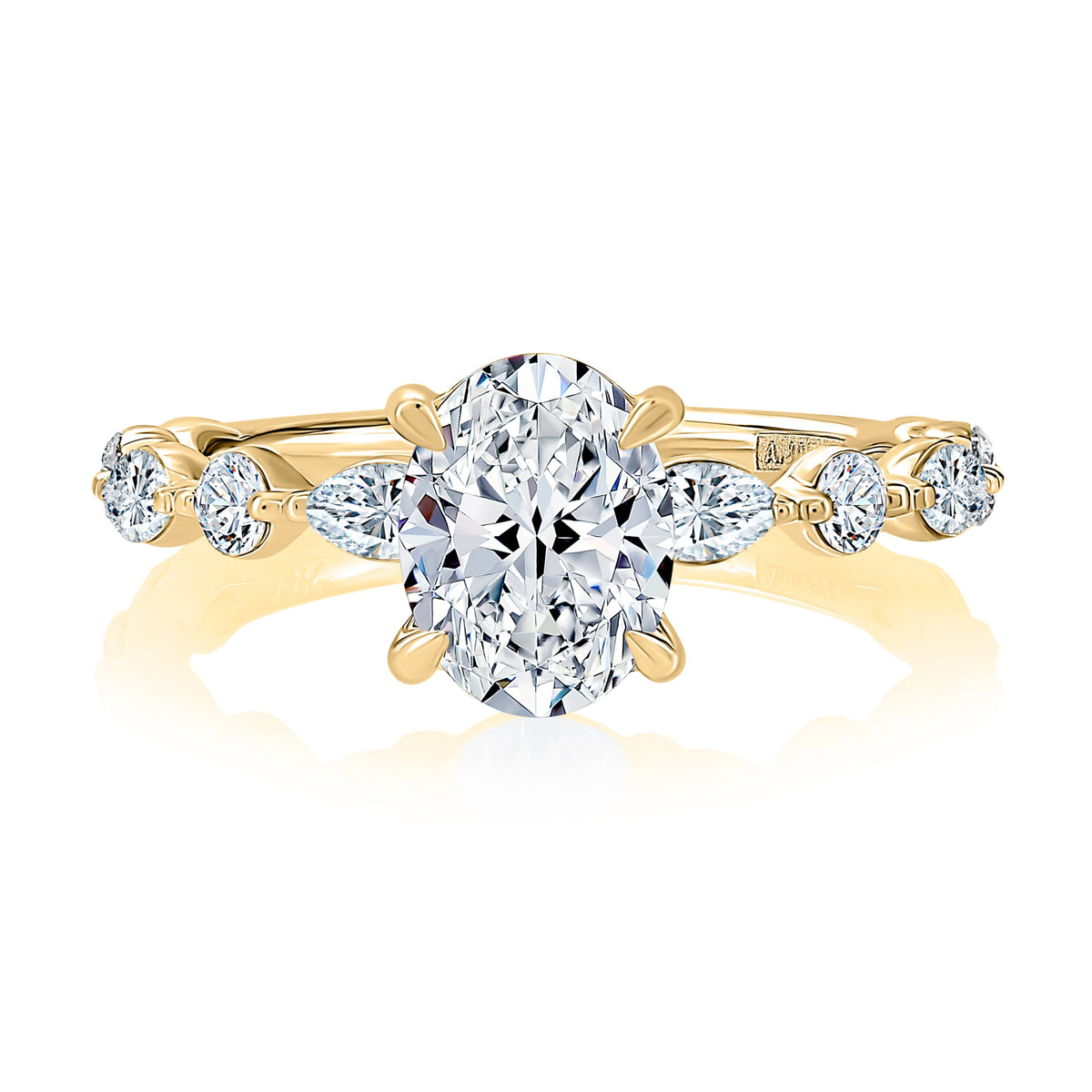 A. Jaffe Oval Diamond Vanessa Engagement Ring in 14K Yellow Gold