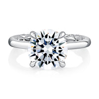 A.Jaffe Hidden Halo Euro-Shank Solitaire Engagement Ring in 14K White Gold