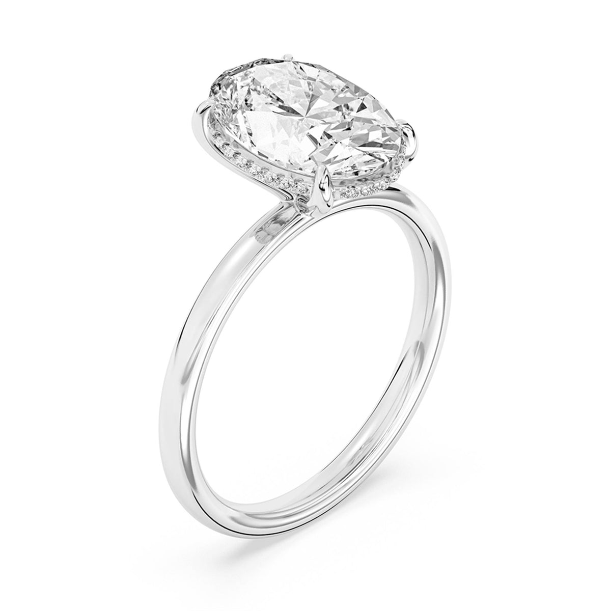 Lasker's Big Rocks Collection 14Kt White Gold Engagement Ring With Lab-Grown Center Diamond