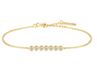 Ania Haie Bezel Set Bracelet in 14Kt Yellow Gold Overlay with Cubic Zirconia