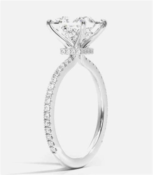14Kt White Gold Classic Prong Engagement Ring With .80ct Natural Center Diamond