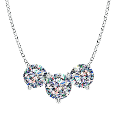 Facets Of Fire 14Kt White Gold 3-Stone Pendant with 1.47cttw Natural Diamonds