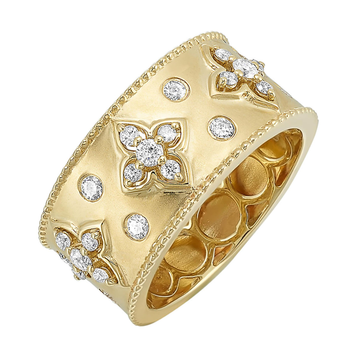 14Kt Yellow Gold Band With 0.50cttw Natural Diamonds