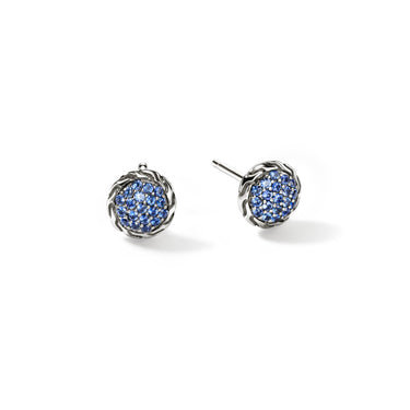 John Hardy Essential 7mm Pave Stud Earrings with Gemstones