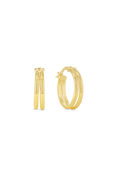Bella Gold Collection 10Kt Yellow Gold Double-Hoop Earrings
