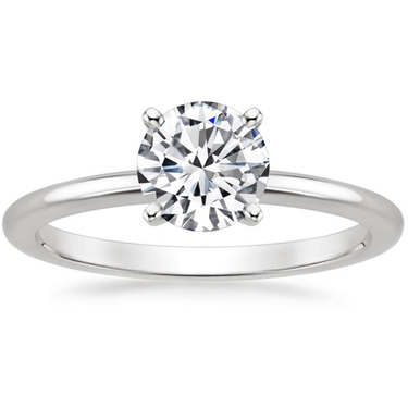 14Kt White Gold 1.00ct Lab-Grown Center Diamond Solitaire Ring