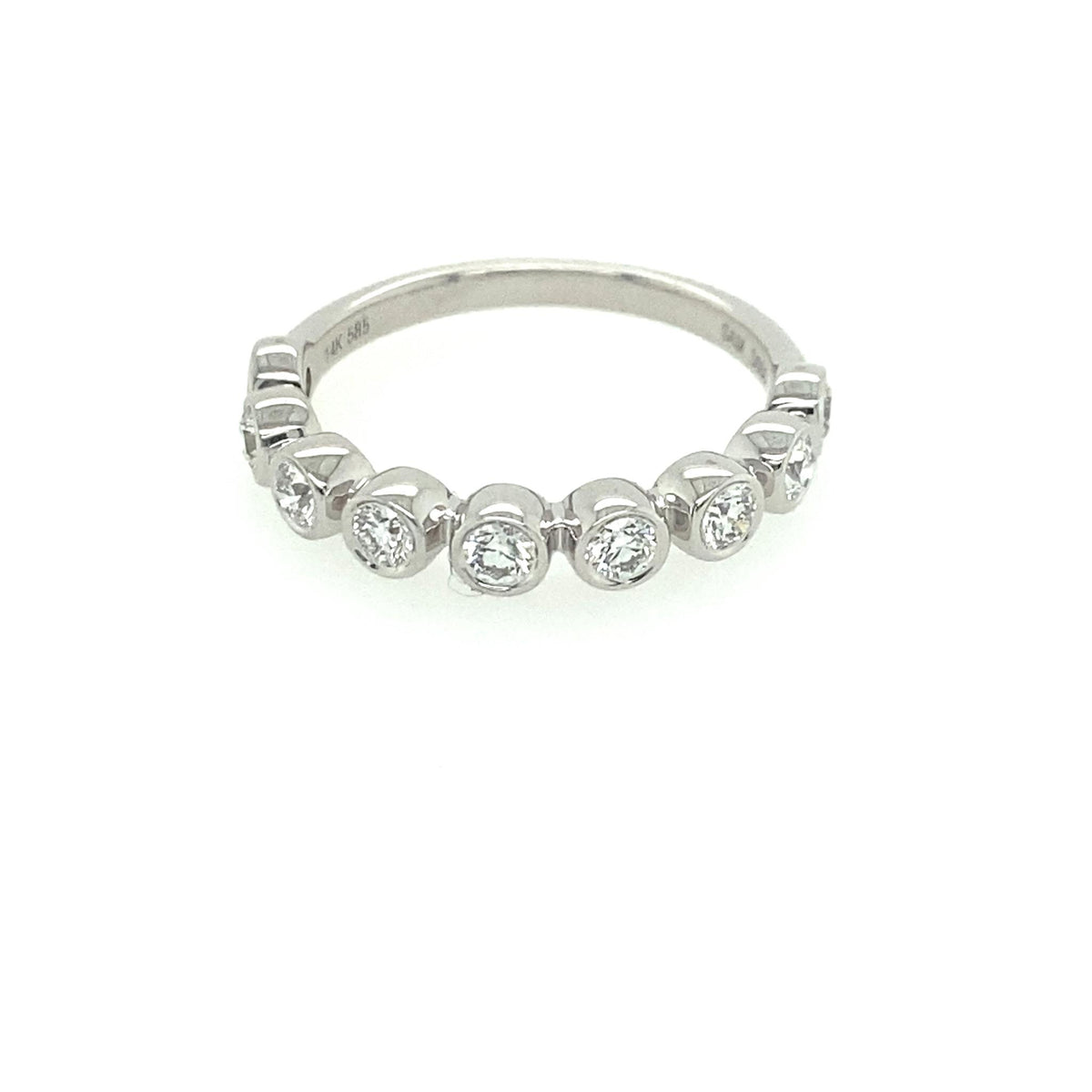 14Kt White Gold Stackable Wedding Ring With 0.50cttw Natural Diamonds