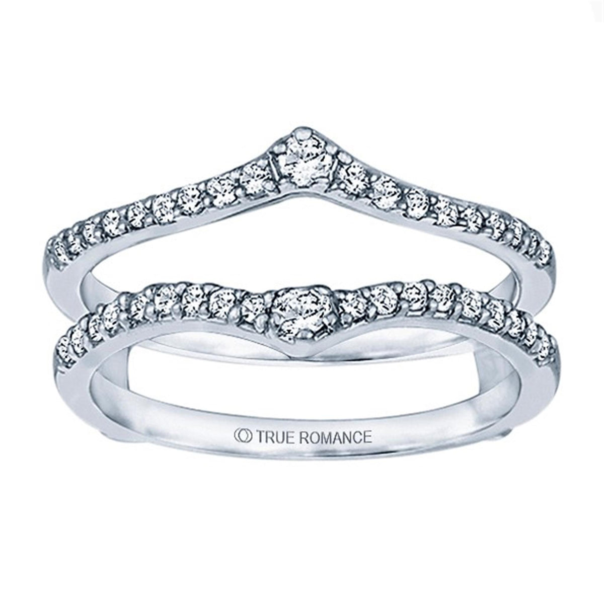 14Kt White Gold Insert Guard Ring With .74cttw Natural Diamonds