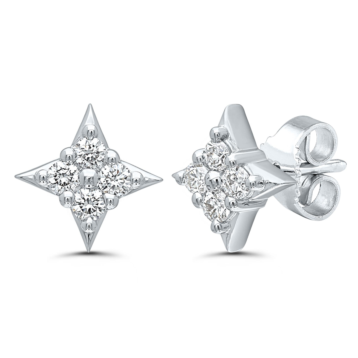 Star of Hope 14Kt White Gold 0.25cttw Natural Diamond Stud Earrings