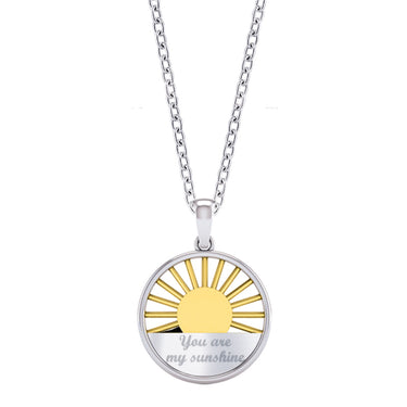 Sterling Silver with Yellow Gold Overlay "You are My Sunshine" Pendant