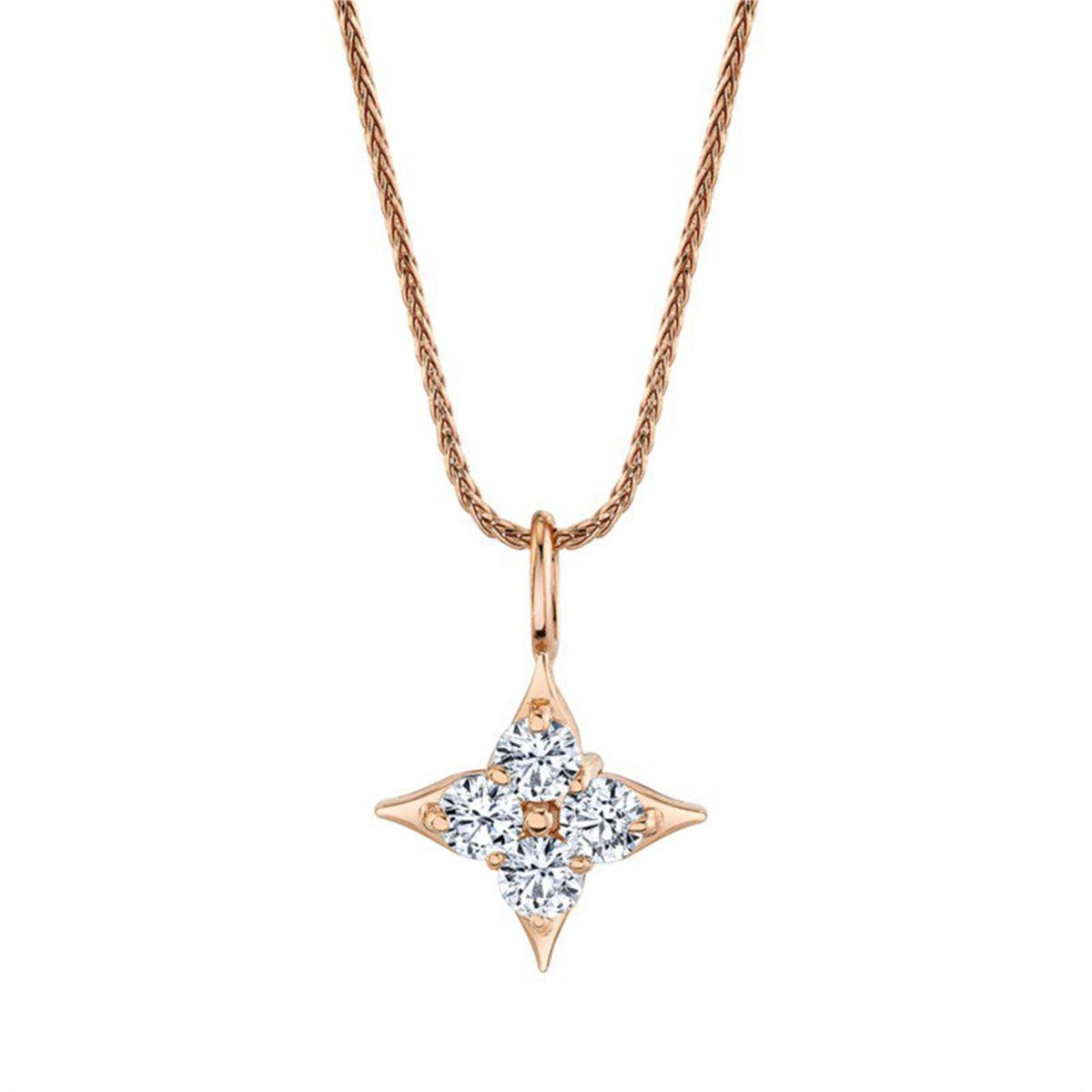 Star Of Hope 14K Rose Gold Pendant with .32cttw Natural Diamond