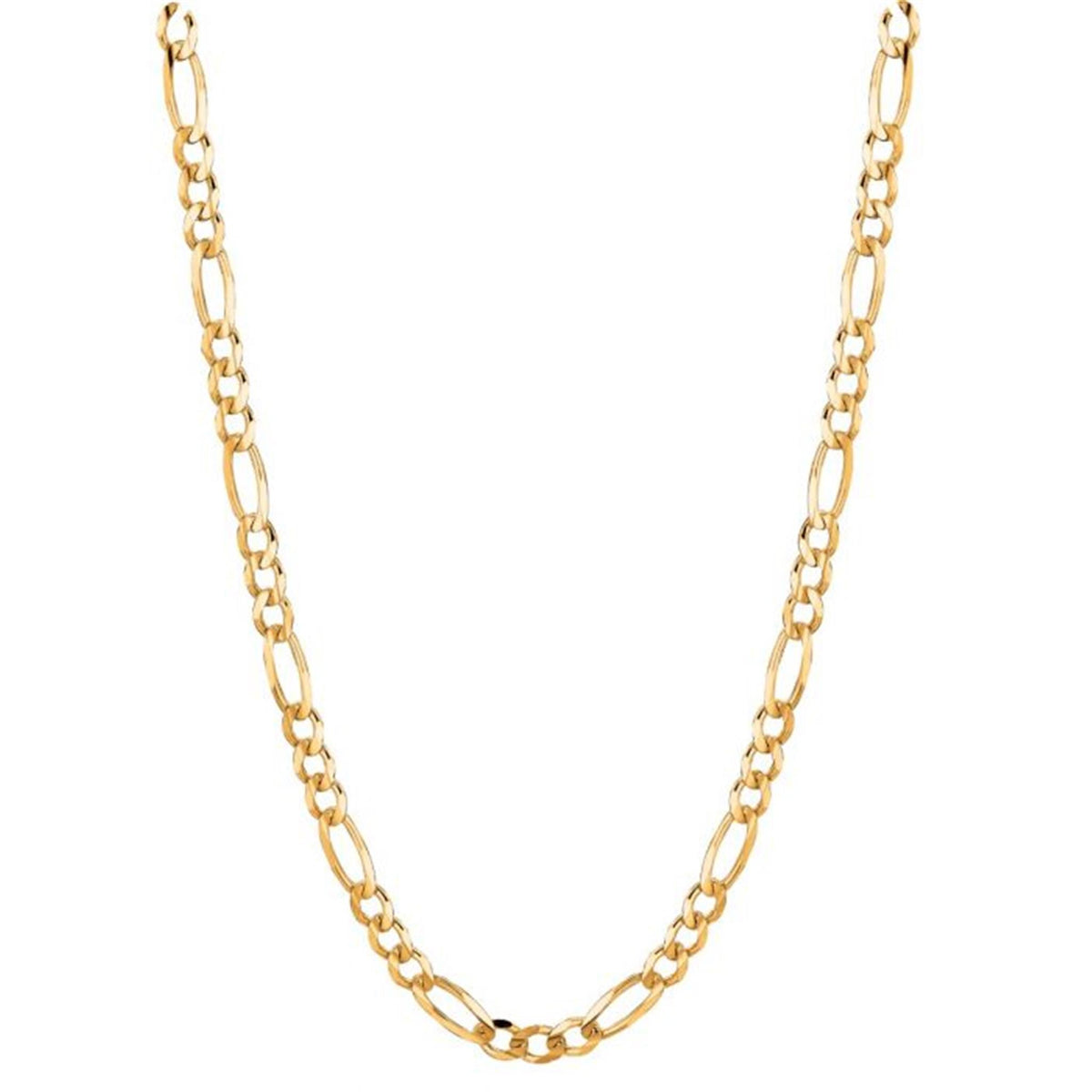 14Kt Yellow Gold Solid 6mm Figaro Chain