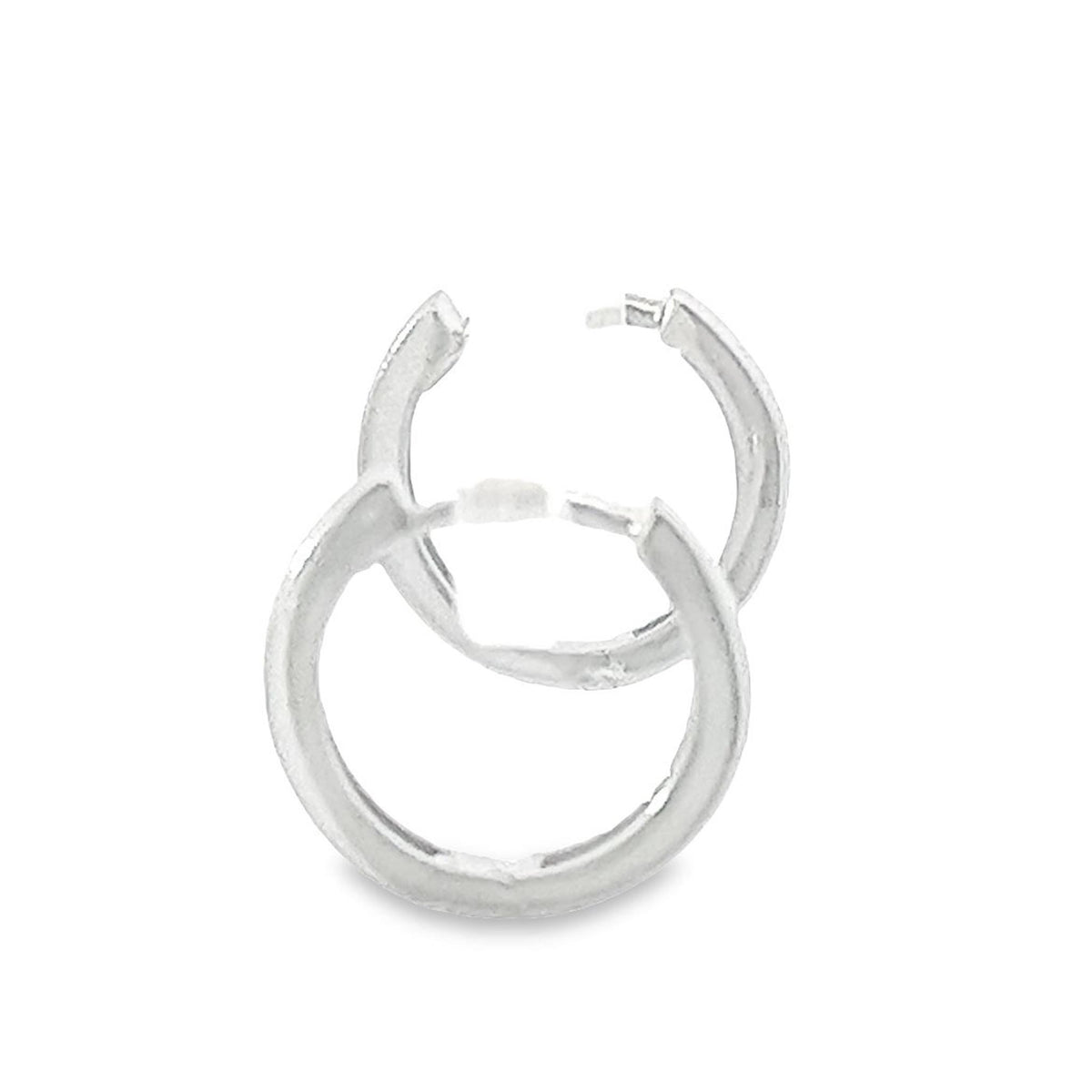 14Kt White Gold Petite 11mm Square Huggie Hoop Earrings