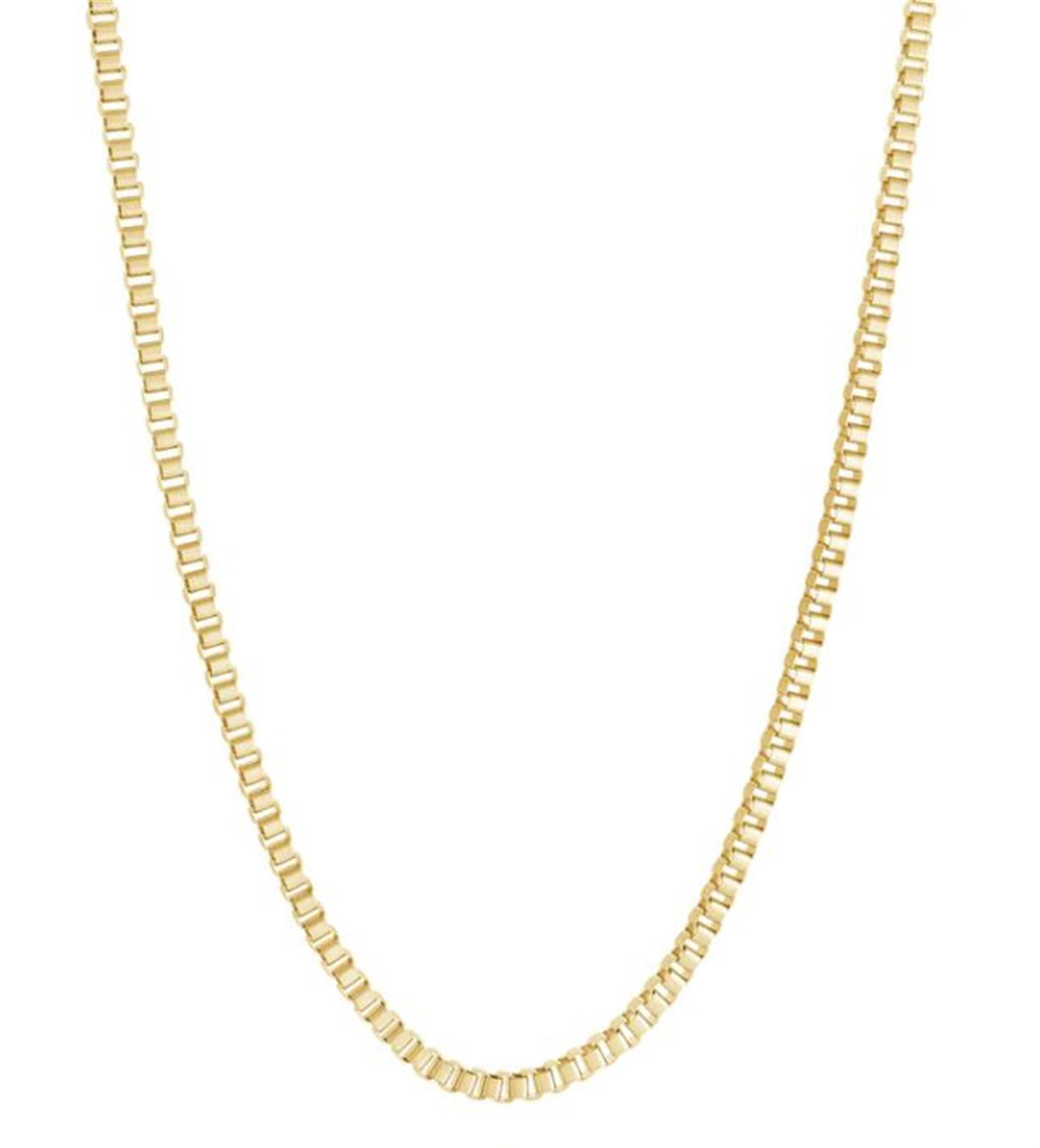 Italgem Stainless Steel Gold IP Plated Square Box Chain Necklace