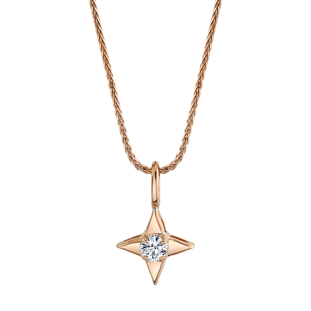 Star Of Hope 14Kt Rose Gold  Pendant with .10ct Natural Diamond