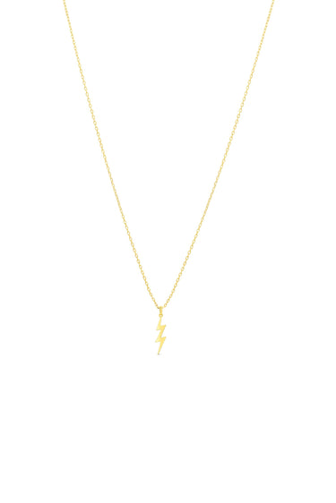 Bella Gold Collection 10Kt Yellow Gold Lightning Bolt Pendant on Adjustable 18" Cable Chain