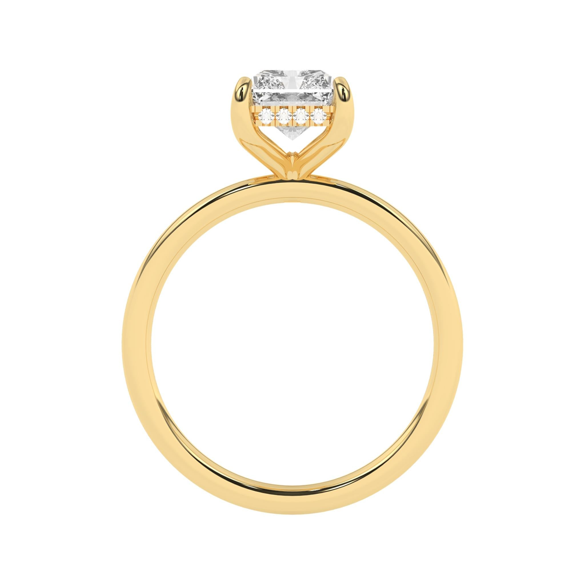 Lasker's Big Rocks Collection 14Kt Yellow & White Gold Hidden Halo Solitaire  With Lab-Grown Center Diamond