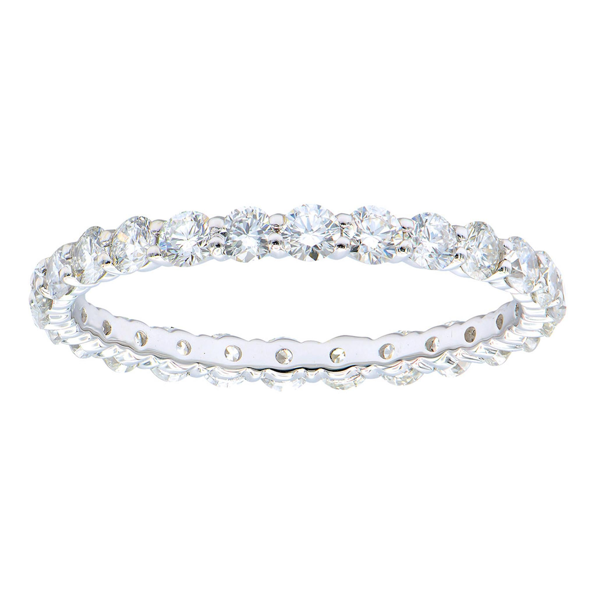 18kt White Gold Prong Set Round Diamond Eternity Band with 271.11cttw (H Color - SI1 Clarity) - Size 8