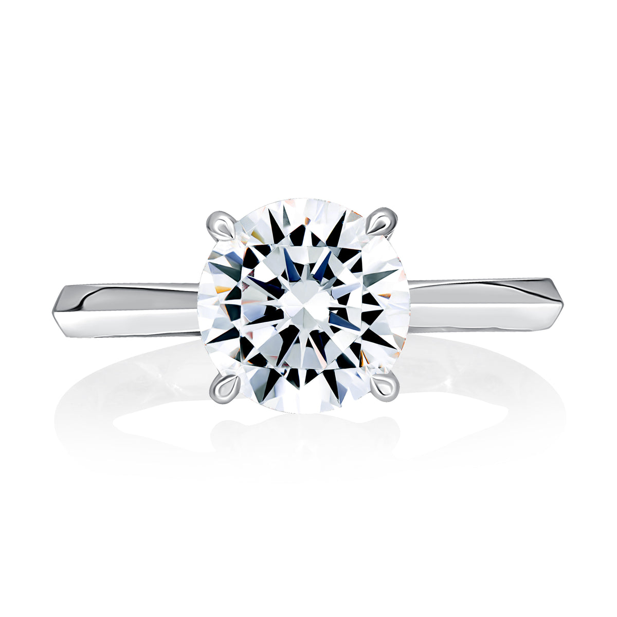 A. Jaffe Hidden Halo Solitaire Engagement Ring in 14K White Gold