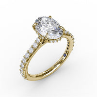 Fana 14Kt Yellow Gold Classic Ring Mounting With .48cttw Natural Diamonds