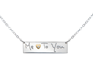 E.L. Designs 14Kt Yellow Gold & Sterling Silver Me to You Diamond Accent Pendant