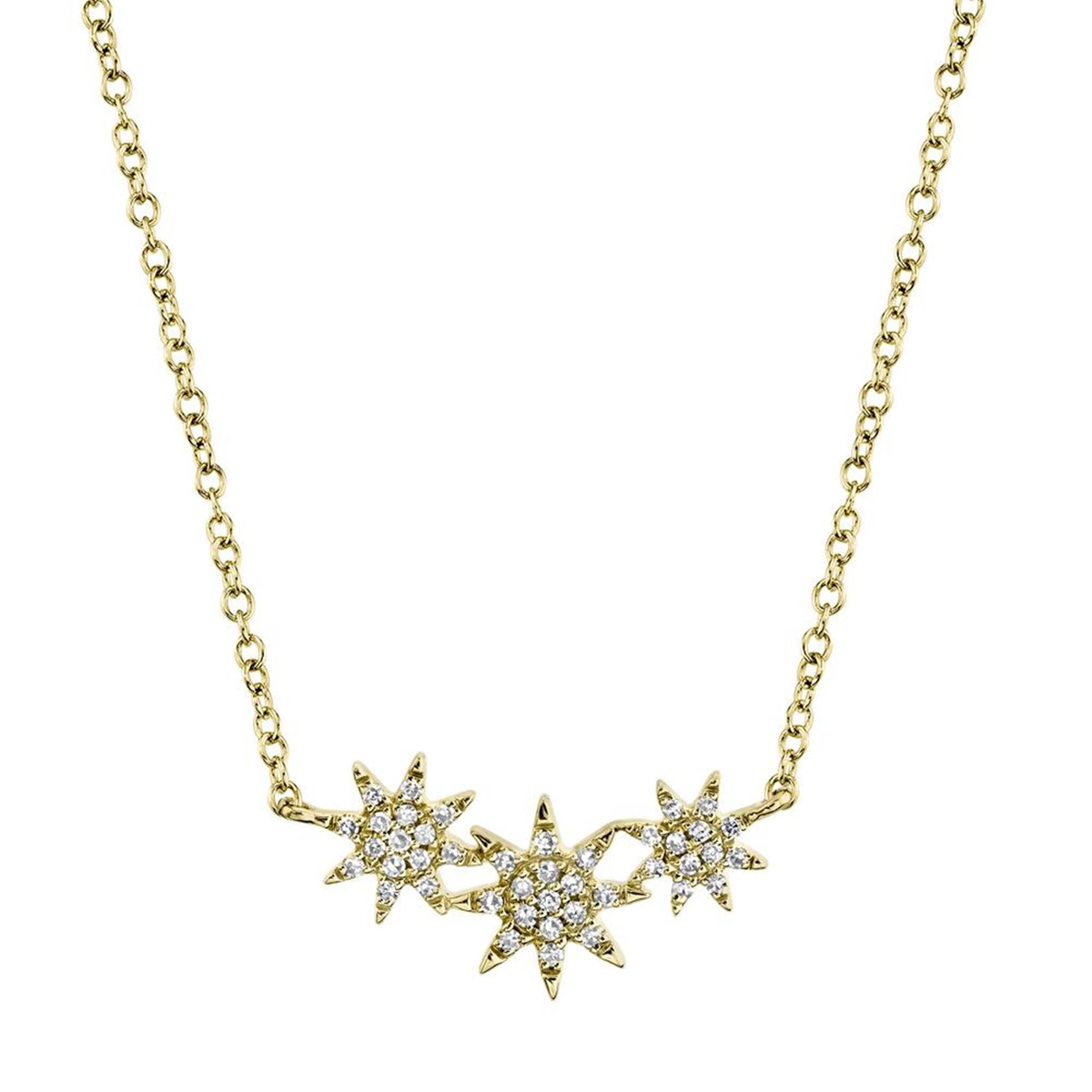 Shy Creation Gold 'Celeste' Starburst Diamond Necklace