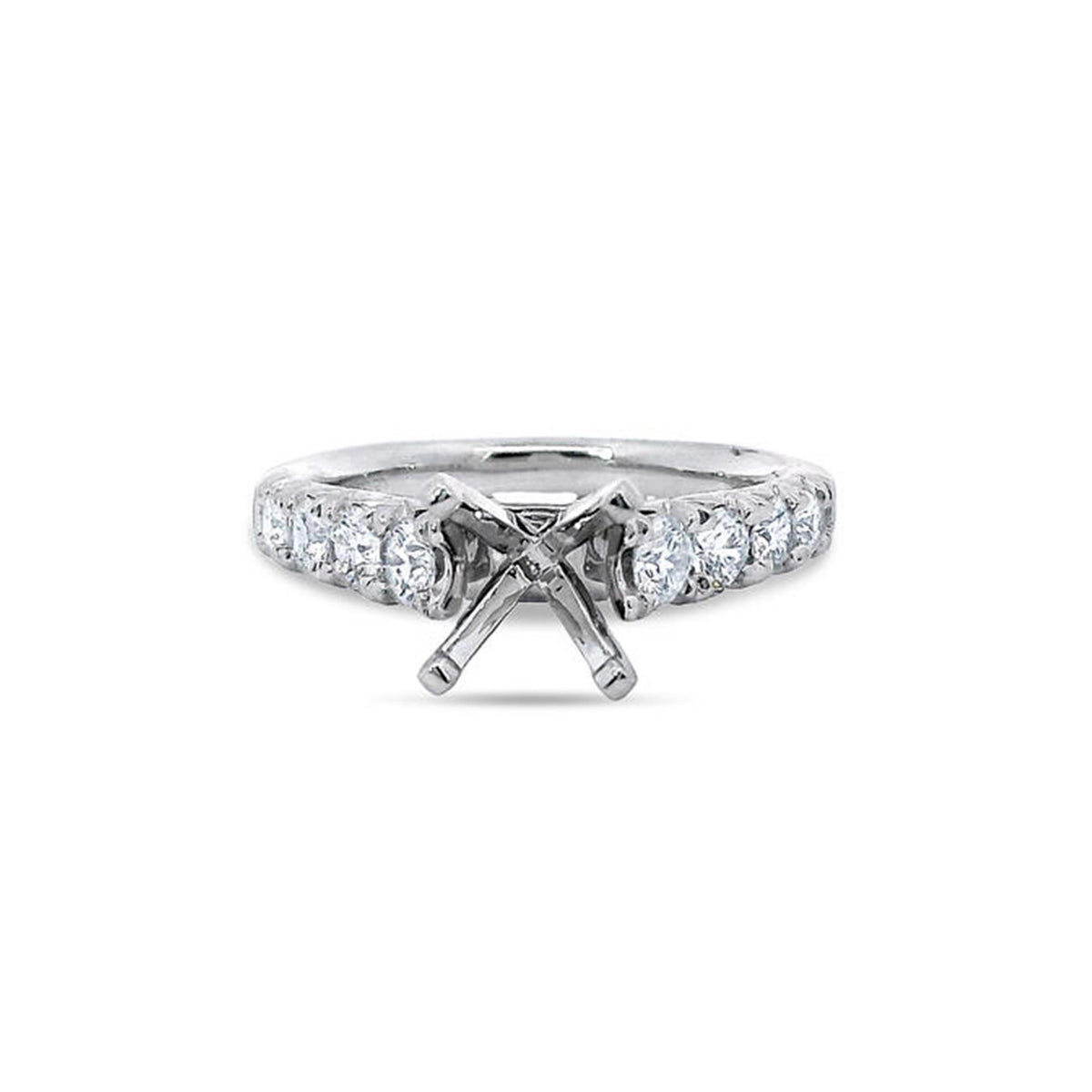 Pure Lasker Platinum Classic Ring Mounting With.81cttw Natural Diamonds