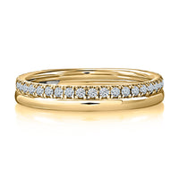 A.Jaffe 14Kt Yellow Gold Polished & 0.33cttw Diamond Stack Anniversary Band