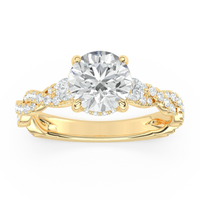 Lasker's Big Rocks Lab-Grown Diamond Collection 14Kt Yellow Gold Ring with 2.09Ct Round Lab-Grown Diamond Center