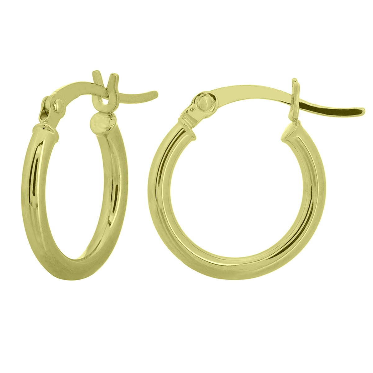 10Kt Yellow Gold 2 x 15mm Round Hoop Earrings