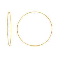 14Kt Yellow Gold 40mm Round Endless Hoop Earrings