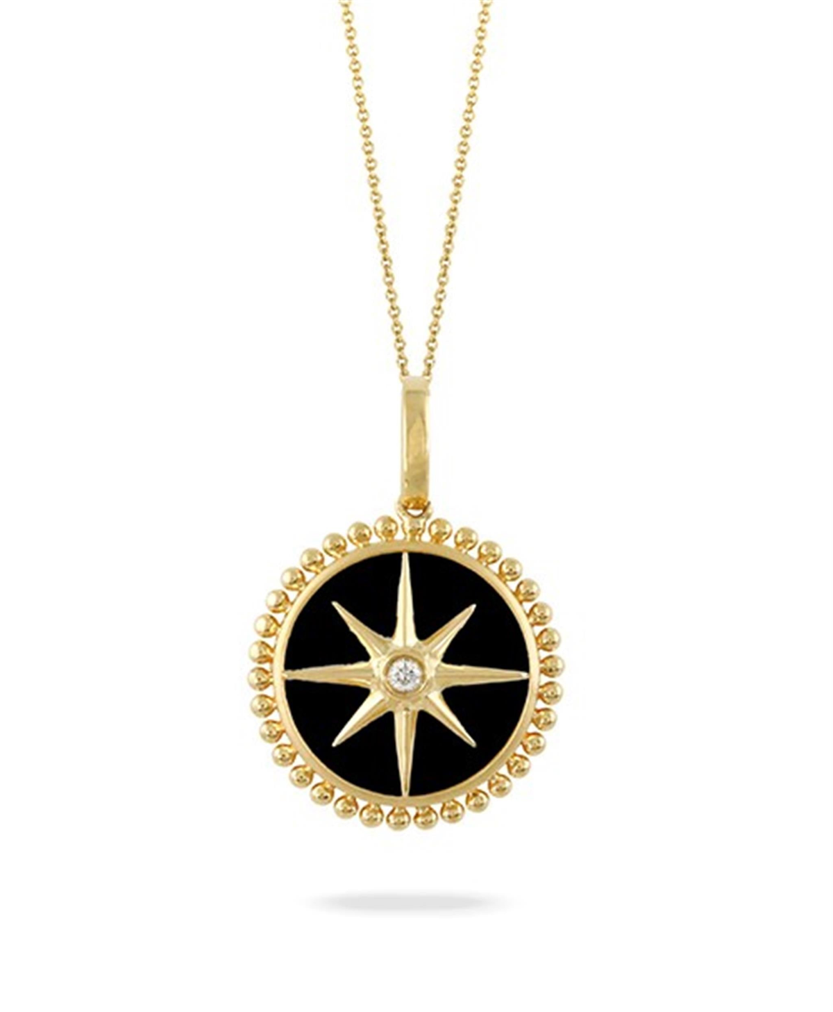 Doves 18Kt Yellow Gold 1.85Ct Black Onyx Star Pendant