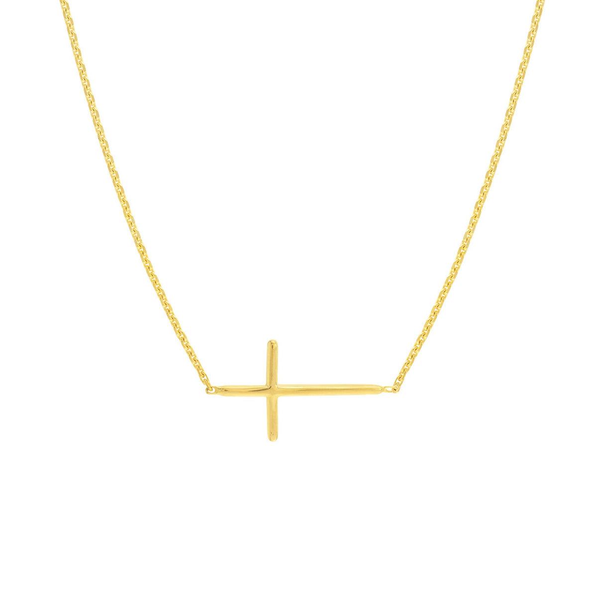 14Kt Yellow Gold East-West Cross Pendant