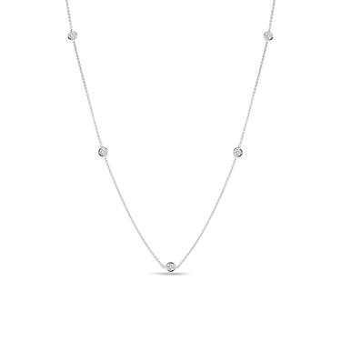 Roberto Coin 18Kt White Gold Diamonds By The Inch 0.23cttw Round Natural Diamond Necklace