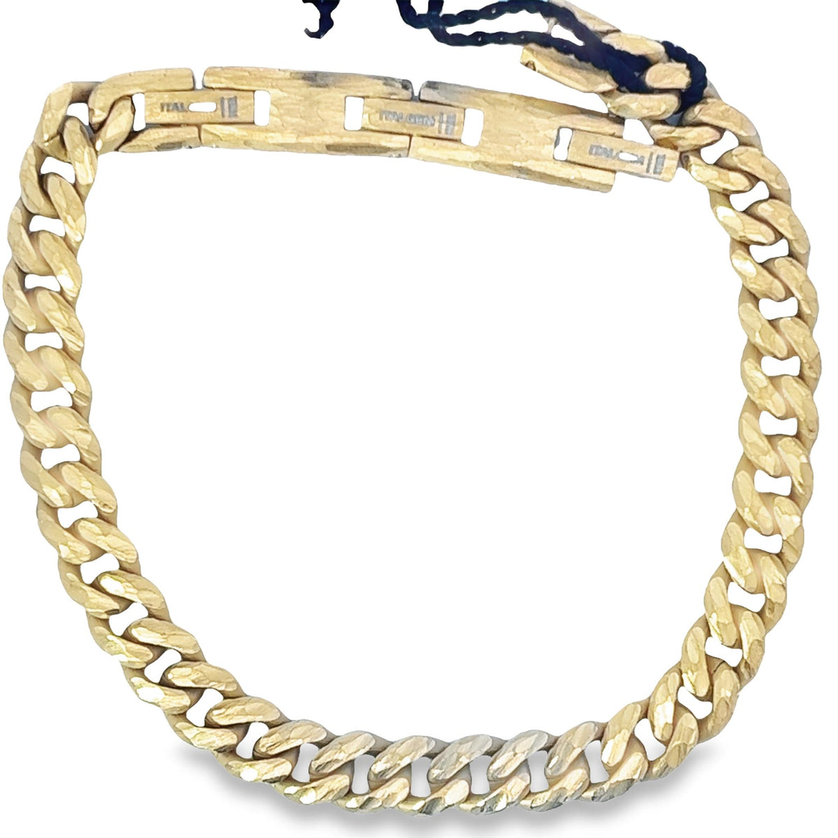 Italgem Stainless Steel Gold IP Plated Curb Link Bracelet with Extension