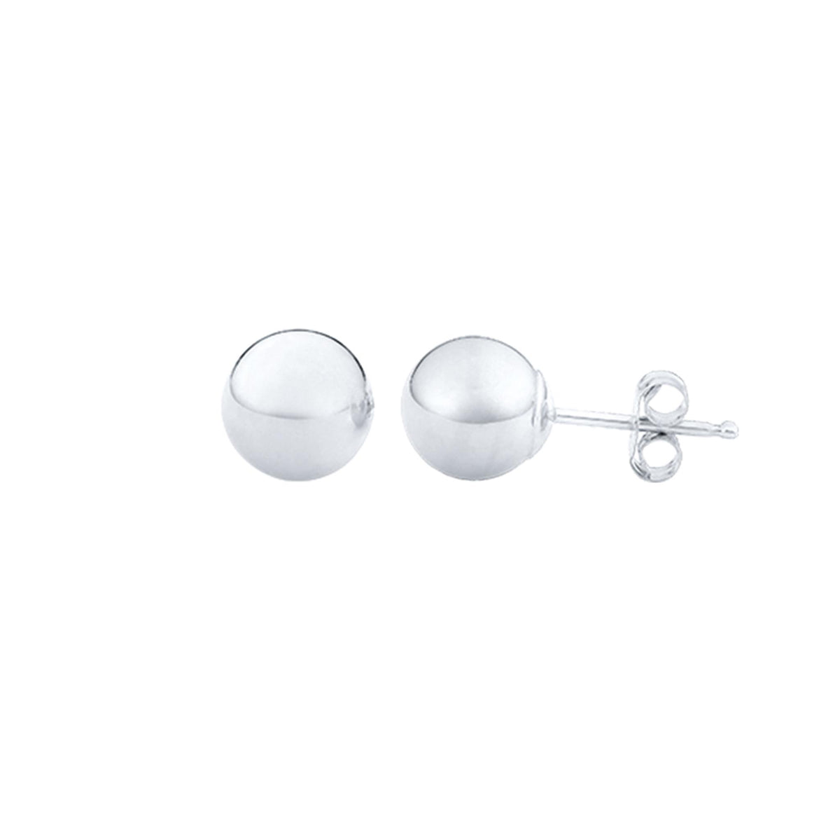 14Kt White Gold 5mm Ball Stud Earrings