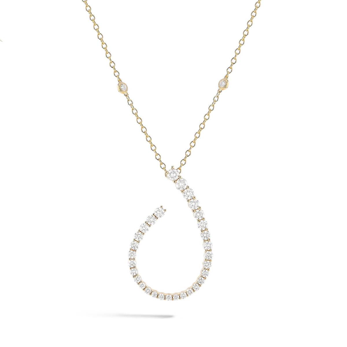 Lasker Couture 18Kt Yellow Gold Duchess Graduating Diamond Curve Pendant