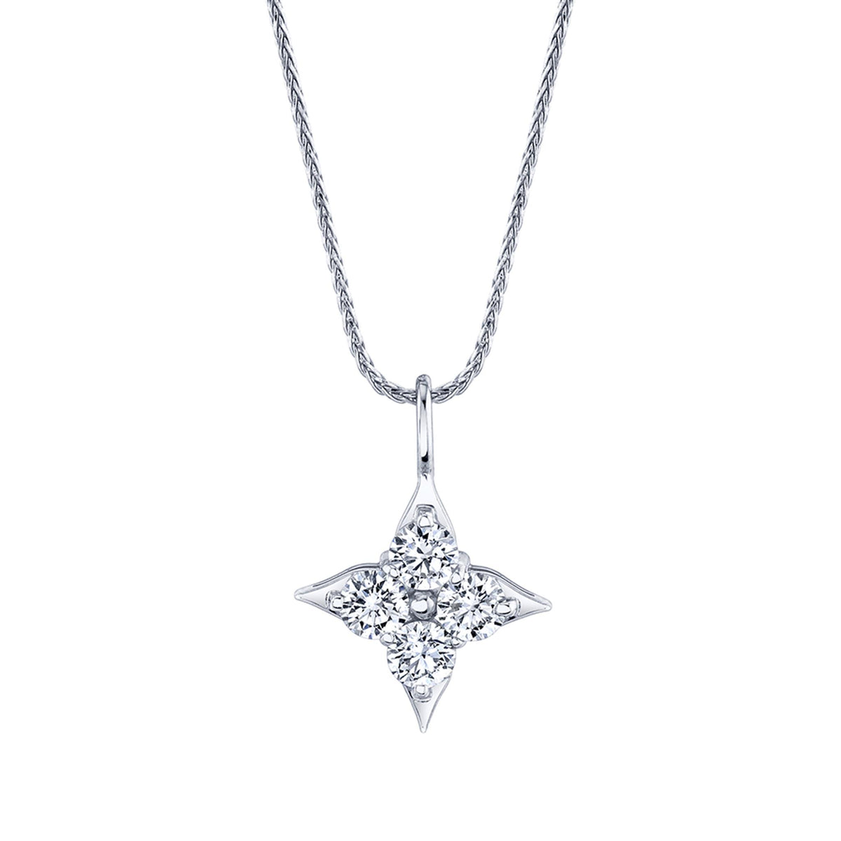 Star Of Hope 14Kt White Gold Pendant With .75cttw Natural Diamonds