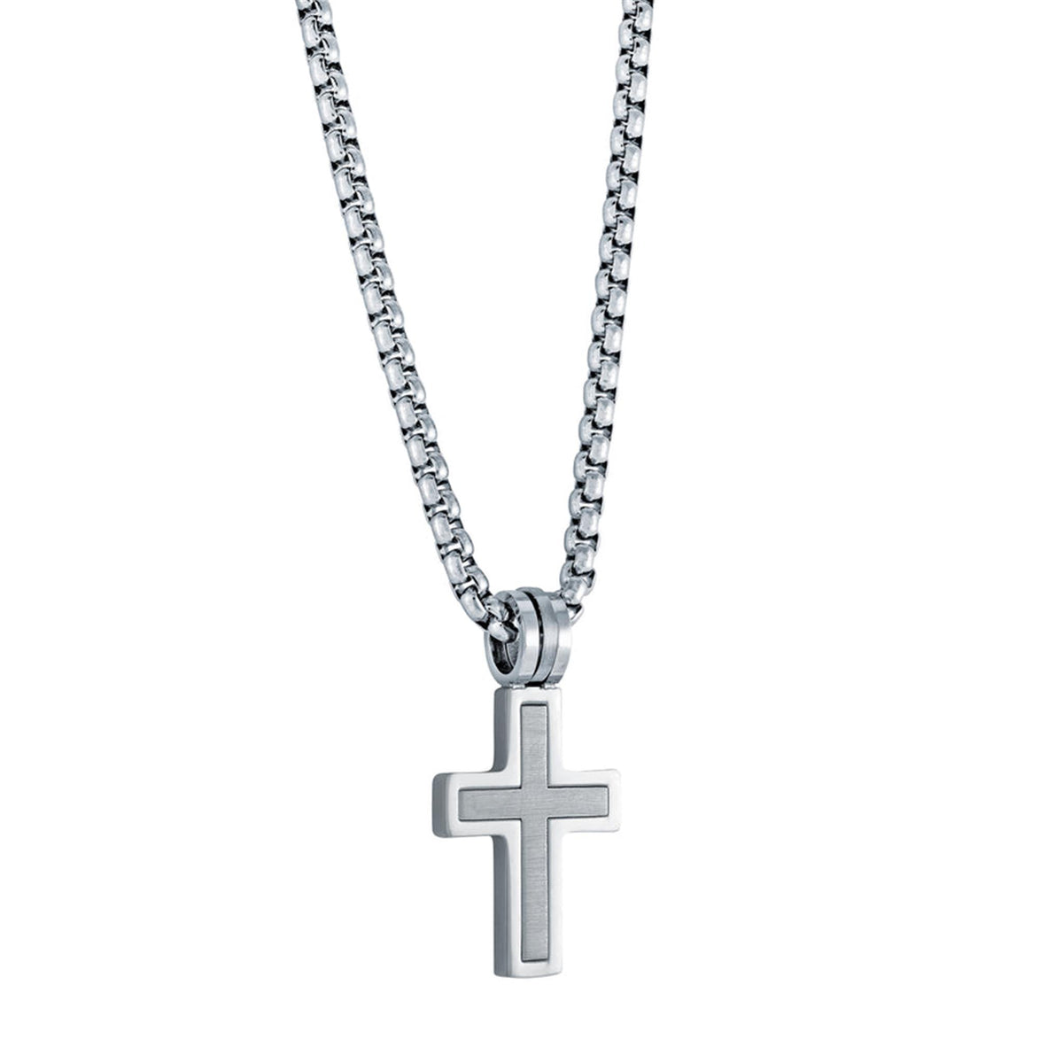 Italgem Steel Finn Cross Necklace