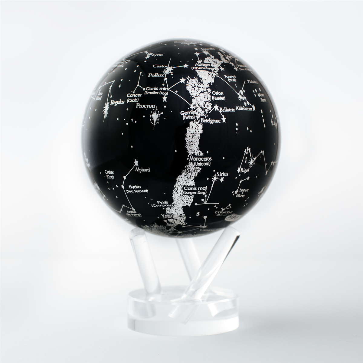 Mova 4.5" Silver Constellation In Blue Globe with Acrylic Base