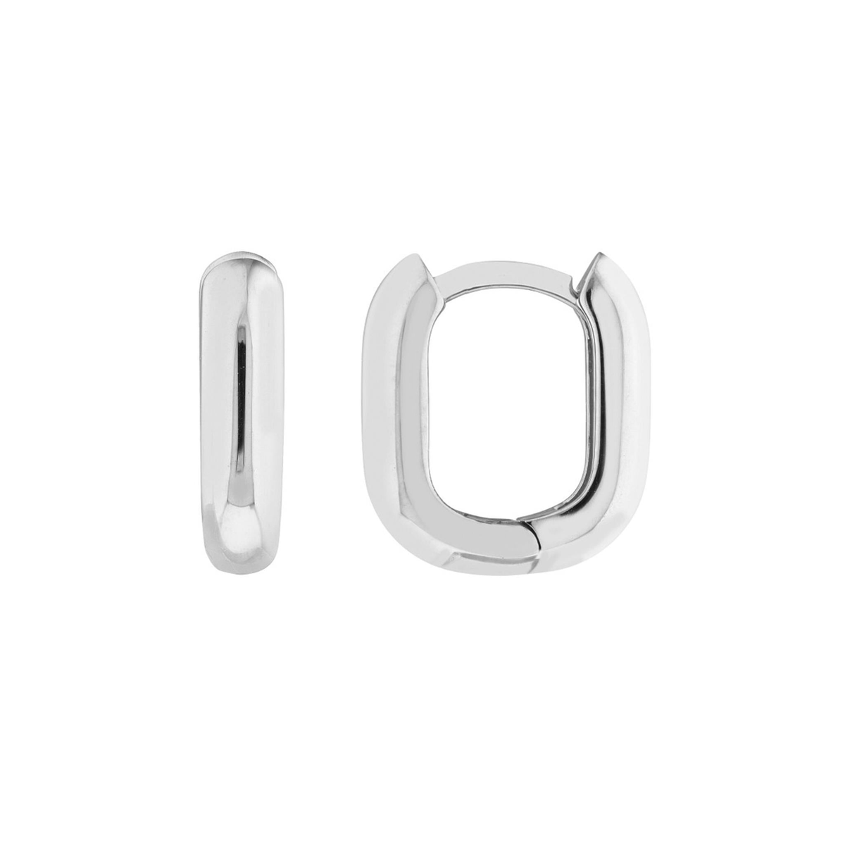 14Kt White Gold 12mm "U" shaped huggie earrings