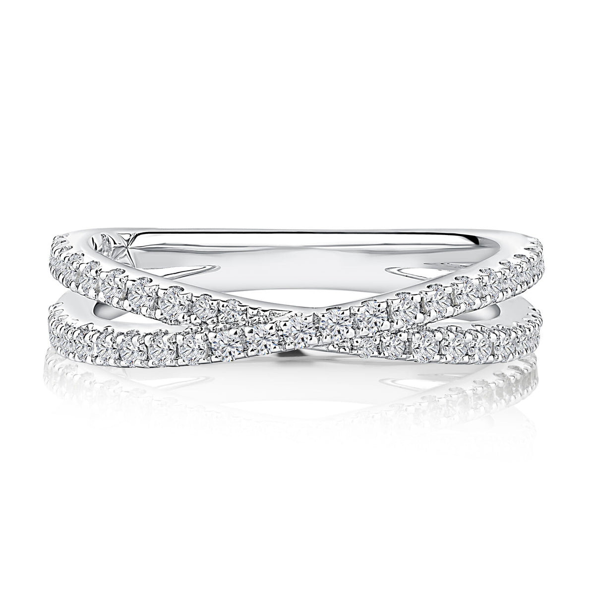 A.Jaffe Criss-Cross Anniversary Band with 0.44cttw Natural Diamonds
