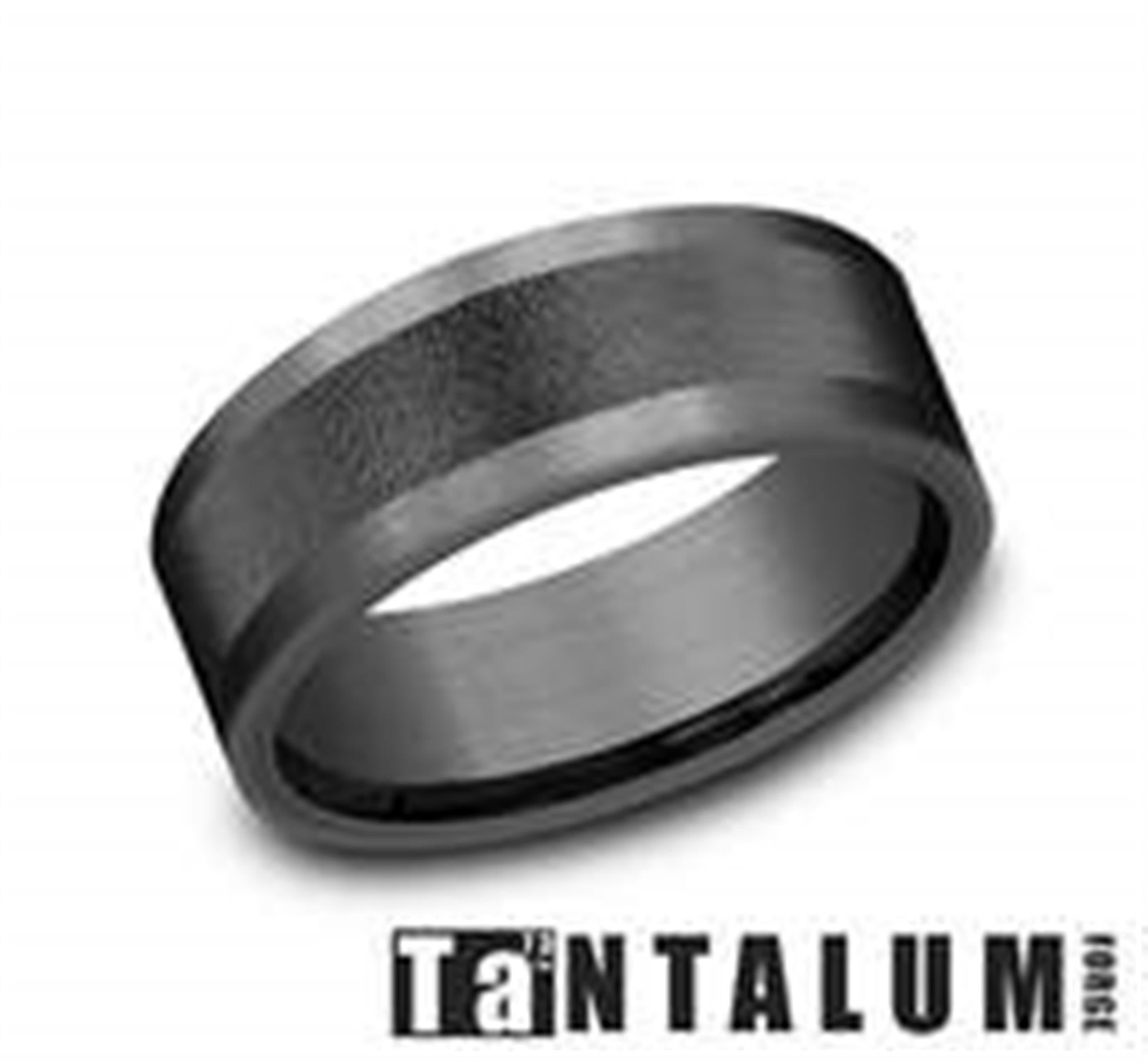 Dark Tantalum Step-Edged Wedding Band