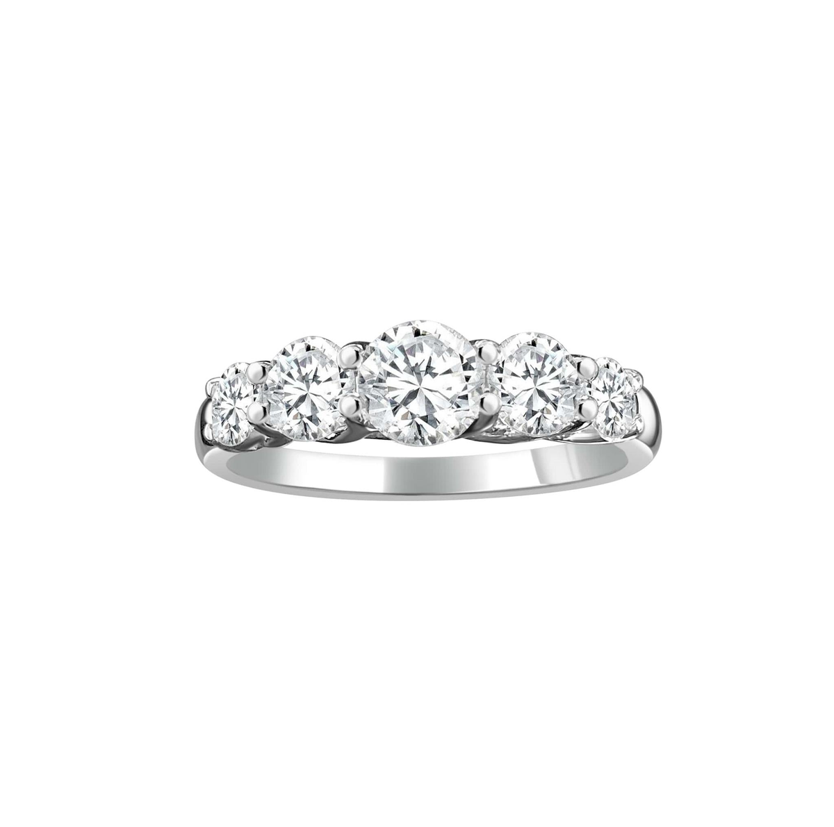 14Kt White Gold Prong Set Wedding Ring With 1.00cttw Natural Diamonds