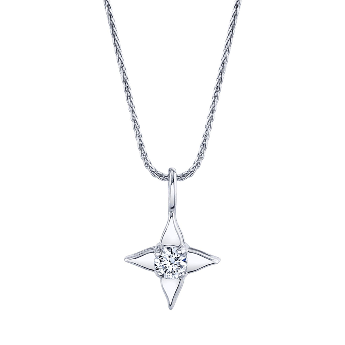 Star Of Hope 14Kt White Gold Pendant with .15cttw Natural Diamond